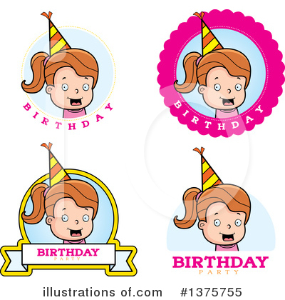 Royalty-Free (RF) Birthday Girl Clipart Illustration by Cory Thoman - Stock Sample #1375755