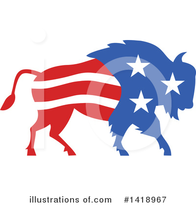 Royalty-Free (RF) Bison Clipart Illustration by patrimonio - Stock Sample #1418967