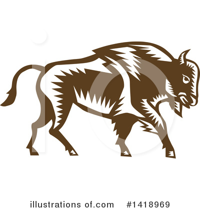 Royalty-Free (RF) Bison Clipart Illustration by patrimonio - Stock Sample #1418969