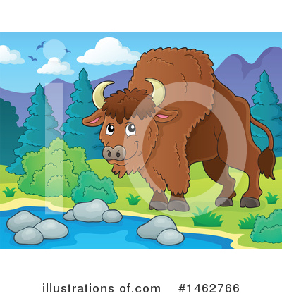 Royalty-Free (RF) Bison Clipart Illustration by visekart - Stock Sample #1462766