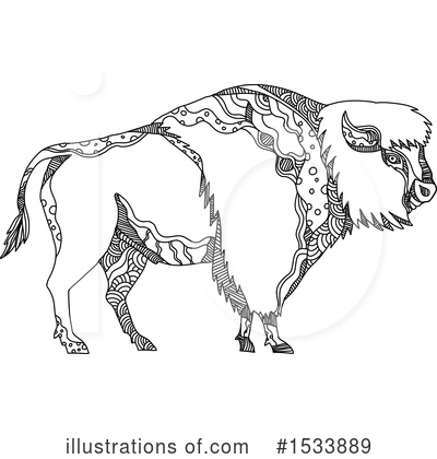 Royalty-Free (RF) Bison Clipart Illustration by patrimonio - Stock Sample #1533889