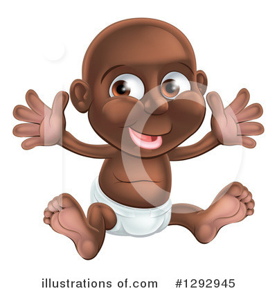 Black Baby Clipart #1292945 by AtStockIllustration