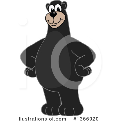 Black Bear School Mascot Clipart #1366920 by Mascot Junction