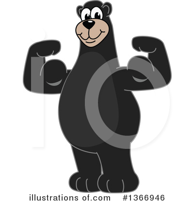 Black Bear School Mascot Clipart #1366946 by Mascot Junction