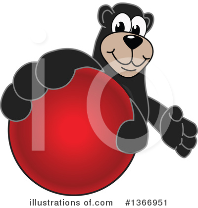 Black Bear School Mascot Clipart #1366951 by Mascot Junction