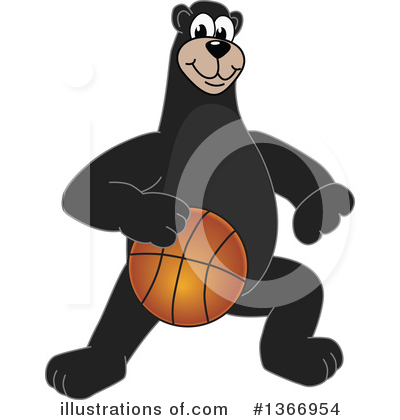 Black Bear School Mascot Clipart #1366954 by Mascot Junction