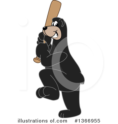 Black Bear School Mascot Clipart #1366955 by Mascot Junction