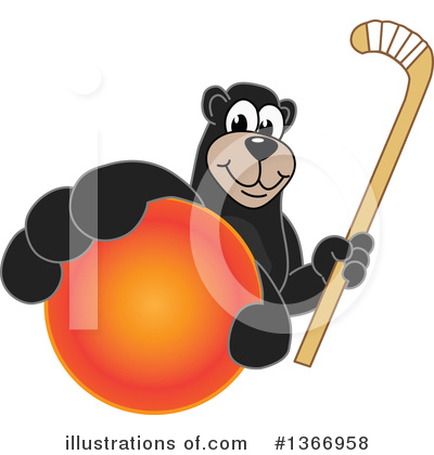 Black Bear School Mascot Clipart #1366958 by Mascot Junction