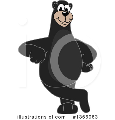 Black Bear School Mascot Clipart #1366963 by Mascot Junction