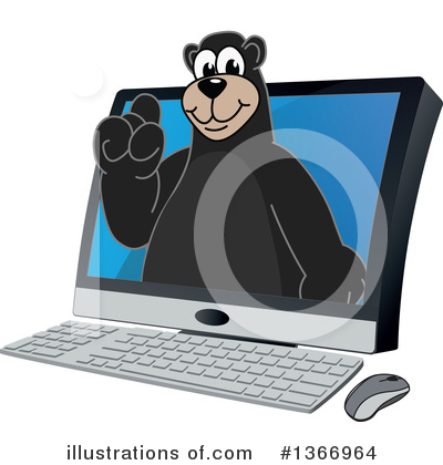 Royalty-Free (RF) Black Bear School Mascot Clipart Illustration by Mascot Junction - Stock Sample #1366964