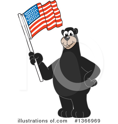 Black Bear School Mascot Clipart #1366969 by Mascot Junction