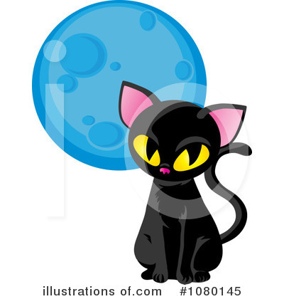 Royalty-Free (RF) Black Cat Clipart Illustration by Rosie Piter - Stock Sample #1080145