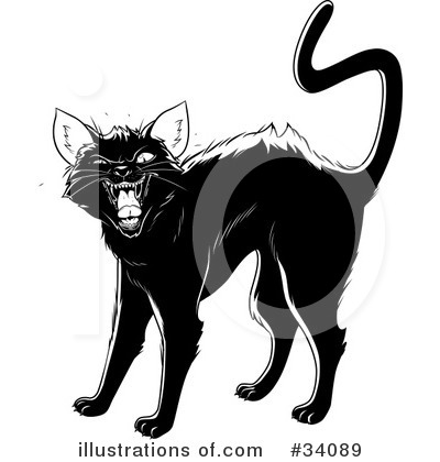 Black Cat Clipart #34089 by Lawrence Christmas Illustration