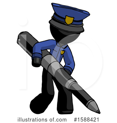 Royalty-Free (RF) Black Design Mascot Clipart Illustration by Leo Blanchette - Stock Sample #1588421