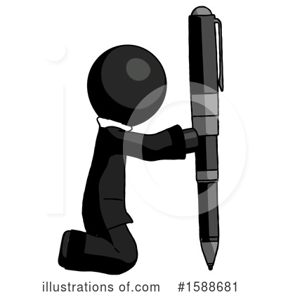 Royalty-Free (RF) Black Design Mascot Clipart Illustration by Leo Blanchette - Stock Sample #1588681