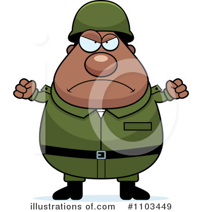 Black Male Soldier Clipart #1103449 by Cory Thoman