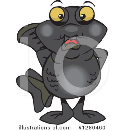Royalty-Free (RF) Black Moor Fish Clipart Illustration by Dennis Holmes Designs - Stock Sample #1280460