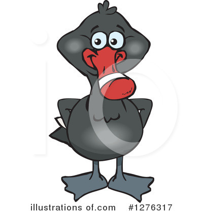 Royalty-Free (RF) Black Swan Clipart Illustration by Dennis Holmes Designs - Stock Sample #1276317