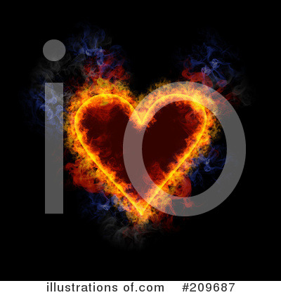 Flaming Heart Clipart #209687 by Michael Schmeling