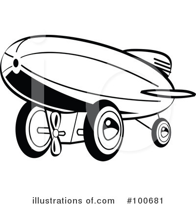 Royalty-Free (RF) Blimp Clipart Illustration by Andy Nortnik - Stock Sample #100681