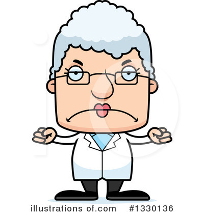 Royalty-Free (RF) Block Headed White Senior Woman Clipart Illustration by Cory Thoman - Stock Sample #1330136