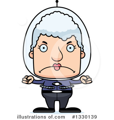 Royalty-Free (RF) Block Headed White Senior Woman Clipart Illustration by Cory Thoman - Stock Sample #1330139