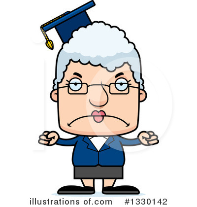 Royalty-Free (RF) Block Headed White Senior Woman Clipart Illustration by Cory Thoman - Stock Sample #1330142