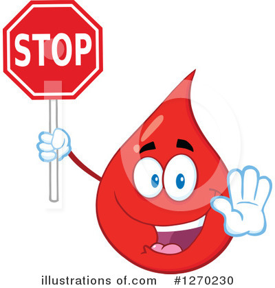 Royalty-Free (RF) Blood Drop Character Clipart Illustration by Hit Toon - Stock Sample #1270230