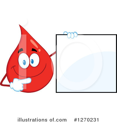 Royalty-Free (RF) Blood Drop Character Clipart Illustration by Hit Toon - Stock Sample #1270231