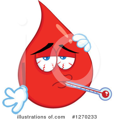Royalty-Free (RF) Blood Drop Character Clipart Illustration by Hit Toon - Stock Sample #1270233