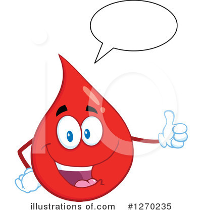 Royalty-Free (RF) Blood Drop Character Clipart Illustration by Hit Toon - Stock Sample #1270235