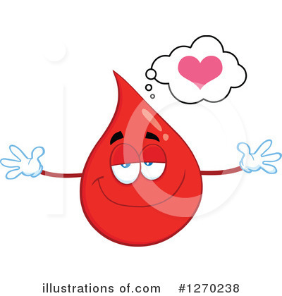 Royalty-Free (RF) Blood Drop Character Clipart Illustration by Hit Toon - Stock Sample #1270238