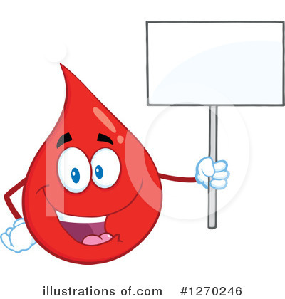 Royalty-Free (RF) Blood Drop Character Clipart Illustration by Hit Toon - Stock Sample #1270246