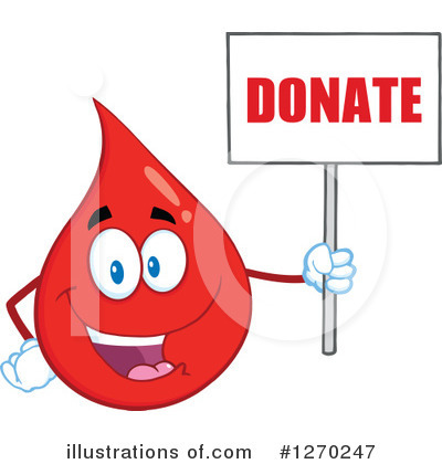 Royalty-Free (RF) Blood Drop Character Clipart Illustration by Hit Toon - Stock Sample #1270247