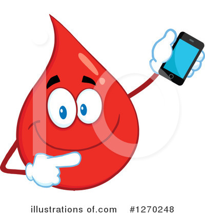 Royalty-Free (RF) Blood Drop Character Clipart Illustration by Hit Toon - Stock Sample #1270248