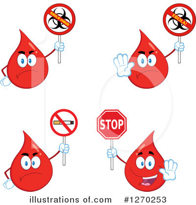 Royalty-Free (RF) Blood Drop Character Clipart Illustration by Hit Toon - Stock Sample #1270253