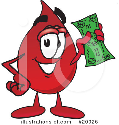 Royalty-Free (RF) Blood Drop Character Clipart Illustration by Mascot Junction - Stock Sample #20026