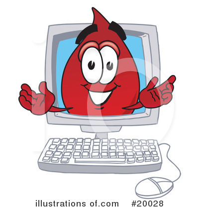 Blood Drop Character Clipart #20028 by Mascot Junction