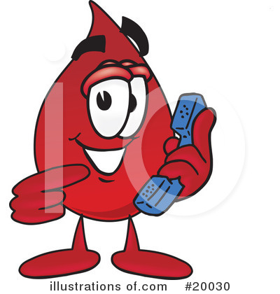 Blood Drop Character Clipart #20030 by Mascot Junction