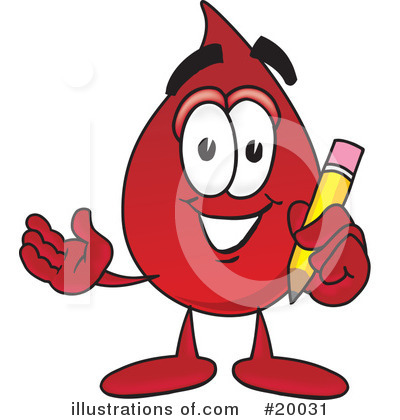 Blood Drop Character Clipart #20031 by Mascot Junction