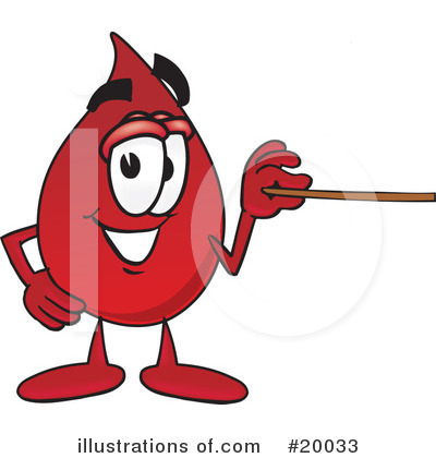 Blood Drop Character Clipart #20033 by Mascot Junction