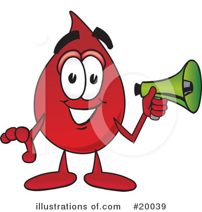 Royalty-Free (RF) Blood Drop Character Clipart Illustration by Mascot Junction - Stock Sample #20039