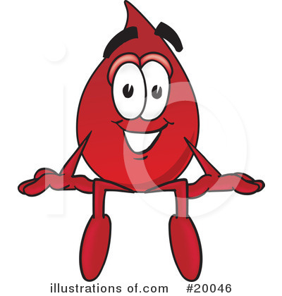 Blood Drop Character Clipart #20046 by Mascot Junction