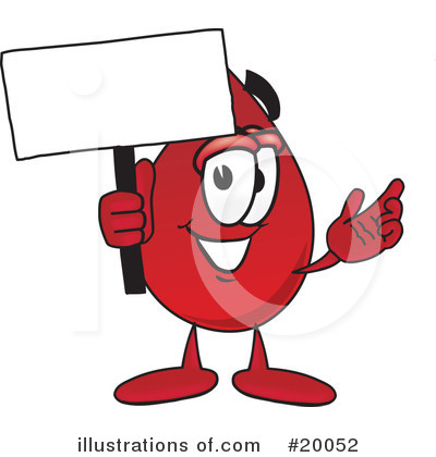 Blood Drop Character Clipart #20052 by Mascot Junction