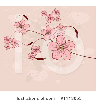 Royalty-Free (RF) Blossoms Clipart Illustration by Pushkin - Stock Sample #1113055