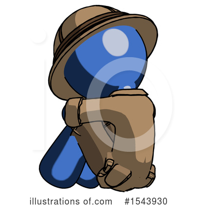 Royalty-Free (RF) Blue Design Mascot Clipart Illustration by Leo Blanchette - Stock Sample #1543930