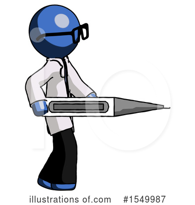 Royalty-Free (RF) Blue Design Mascot Clipart Illustration by Leo Blanchette - Stock Sample #1549987