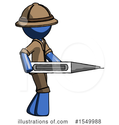 Royalty-Free (RF) Blue Design Mascot Clipart Illustration by Leo Blanchette - Stock Sample #1549988