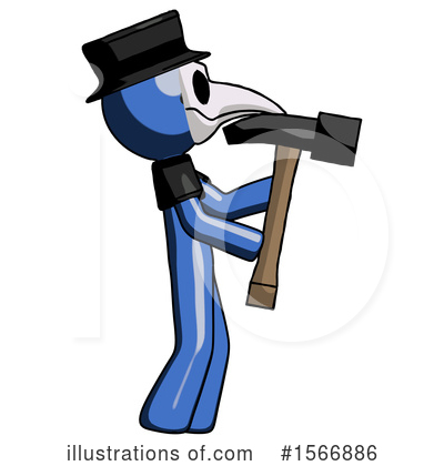 Royalty-Free (RF) Blue Design Mascot Clipart Illustration by Leo Blanchette - Stock Sample #1566886