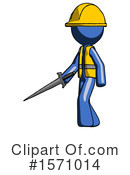 Blue Design Mascot Clipart #1571014 by Leo Blanchette